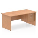 Impulse 1600mm Panel End Straight Desk With Single Fixed Pedestal - Image 16