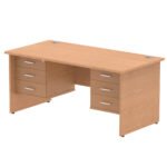 Impulse 1600mm Panel End Straight Desk With Two Fixed Pedestal - Image 18