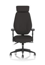 Nexus High Back Black Fabric Ergonomic Task Operator Office Chair with Arms and Headrest - Image 2