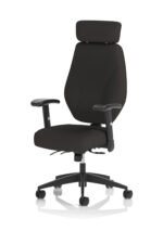 Nexus High Back Black Fabric Ergonomic Task Operator Office Chair with Arms and Headrest - Image 3