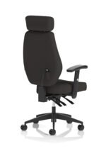 Nexus High Back Black Fabric Ergonomic Task Operator Office Chair with Arms and Headrest - Image 7