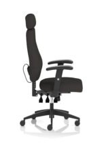 Nexus High Back Black Fabric Ergonomic Task Operator Office Chair with Arms and Headrest - Image 8
