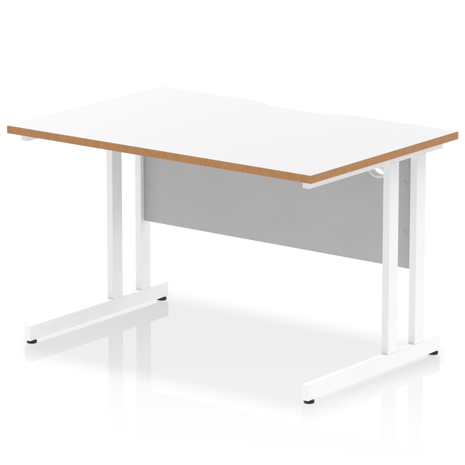 OSL0137_1 Impulse Scalloped Edge 1200mm Straight Desk Cantilever Leg - Image 1