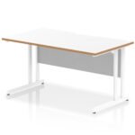 Impulse Scalloped Edge 1400mm Straight Desk Cantilever Leg