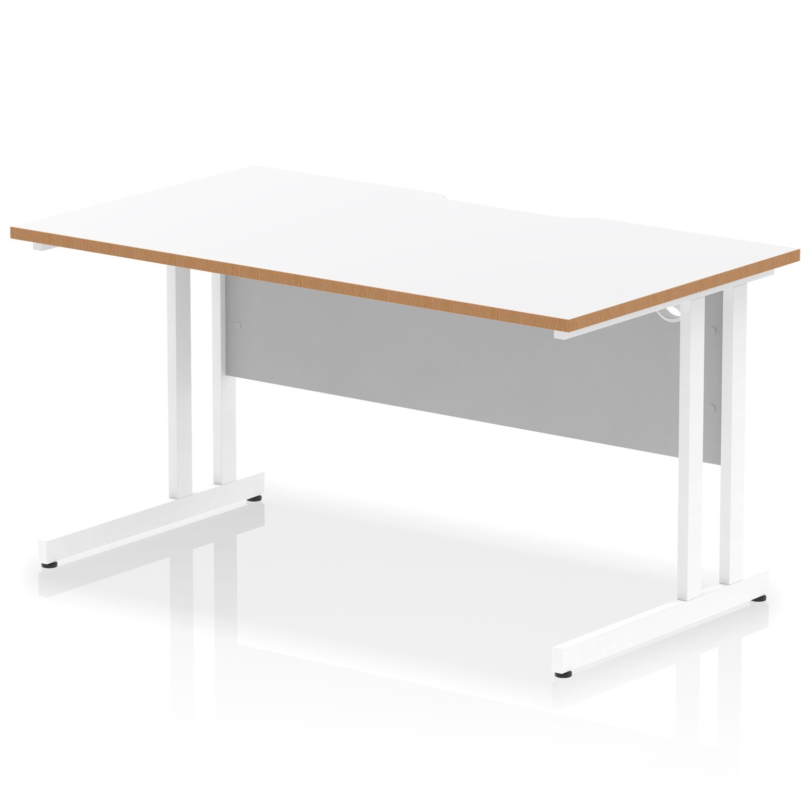 OSL0138_1 Impulse Scalloped Edge 1400mm Straight Desk Cantilever Leg - Image 1
