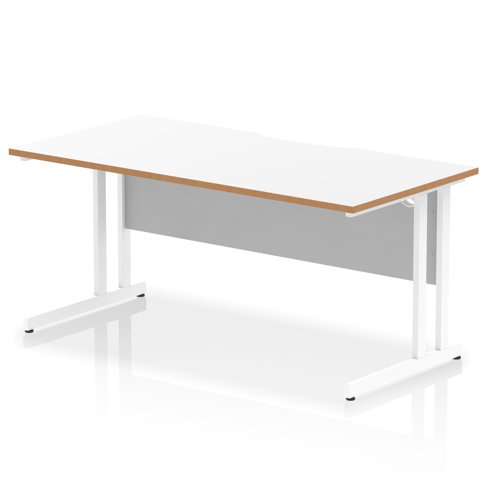 OSL0139_1 Impulse Scalloped Edge 1600mm Straight Desk Cantilever Leg - Image 1