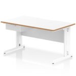 Impulse Scalloped Edge Cable Managed Straight Desk With Single One Drawer Fixed Pedestal - Image 38