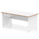 Impulse Scalloped Edge Panel End Straight Desk Frame With Single One Drawer Fixed Pedestal - Image 3
