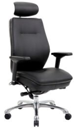Domino High Back Black Ergonomic Posture Chair with Arms and Headrest