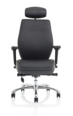 Domino High Back Black Ergonomic Posture Chair with Arms and Headrest - Image 2