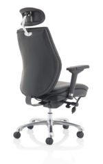 Domino High Back Black Ergonomic Posture Chair with Arms and Headrest - Image 7