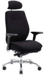 Domino High Back Black Ergonomic Posture Chair with Arms and Headrest - Image 9