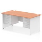 Impulse 1600mm Panel End Straight Desk With Two Fixed Pedestal - Image 5