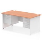 Impulse 1600mm Panel End Straight Desk With Two Fixed Pedestal - Image 6