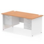 Impulse 1600mm Panel End Straight Desk With Two Fixed Pedestal - Image 23