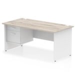 Impulse 1600mm Panel End Straight Desk With Single Fixed Pedestal - Image 9