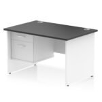 Impulse 1200mm Panel End Straight Desk With Single Fixed Pedestal - Image 49