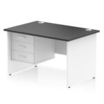 Impulse 1200mm Panel End Straight Desk With Single Fixed Pedestal - Image 51