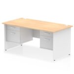 Impulse 1600mm Panel End Straight Desk With Two Fixed Pedestal - Image 39
