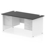 Impulse 1600mm Panel End Straight Desk With Two Fixed Pedestal - Image 40