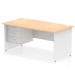 Impulse 1600mm Panel End Straight Desk With Single Fixed Pedestal - Image 36