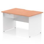 Impulse Scalloped Edge Panel End Straight Desk Frame With Single One Drawer Fixed Pedestal - Image 22