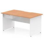 Impulse Scalloped Edge Panel End Straight Desk Frame With Single One Drawer Fixed Pedestal - Image 30