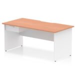 Impulse Scalloped Edge Panel End Straight Desk Frame With Single One Drawer Fixed Pedestal - Image 32