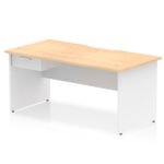 Impulse Scalloped Edge Panel End Straight Desk Frame With Single One Drawer Fixed Pedestal - Image 34