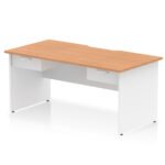 Impulse Scalloped Edge Panel End Straight Desk Frame With Two One Drawer Fixed Pedestals - Image 11