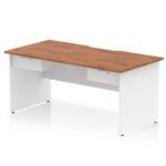 Impulse Scalloped Edge Panel End Straight Desk Frame With Two One Drawer Fixed Pedestals - Image 12
