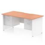 Impulse Scalloped Edge 1600mm Panel End Straight Desk With Two Fixed Pedestal - Image 21